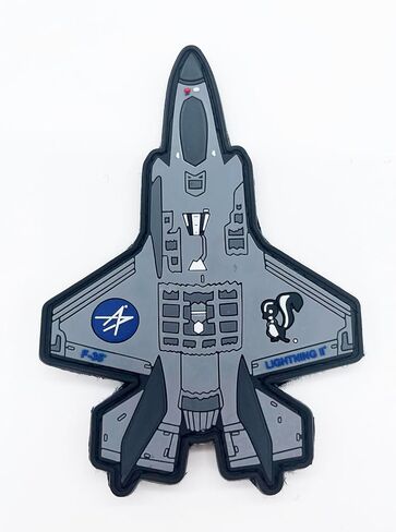 Lockheed Martin® F-35A Lightning II® Silhouette PVC Patch، 5 بوصة، خطاف وحلقة in Kuwait