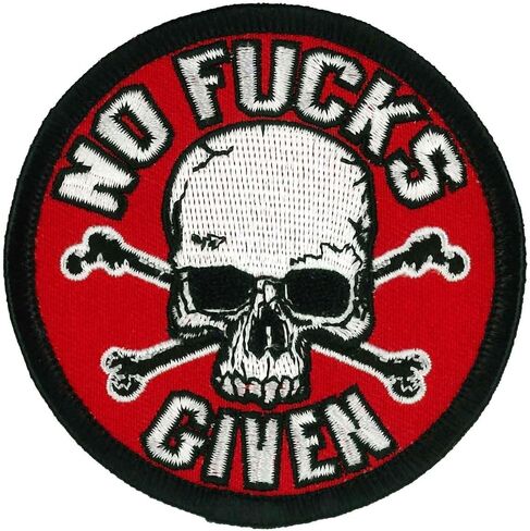 Hot Leathers No Fucks Given 3x3 Skull Patch PPW1032-3 Width x 3 Height Inches in Kuwait