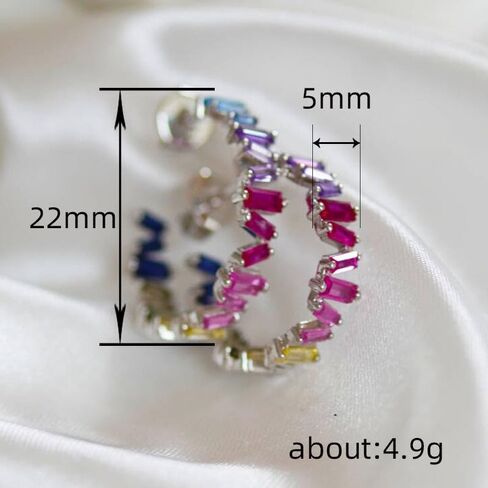 RIZILIA Multi-Color Jewelry Set - Tennis Bracelet & Hoop Earrings in Kuwait
