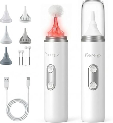 Renergy Ear Dryer, Rechargeable Ear Water Drying Aid with Red Light Therapy, Electric Ear Water Remover with 3 Airflow Modes & Massage for Dry Ears, Swimmers, Showers, Water Sports, Hearing Aid Use in Saudi Arabia