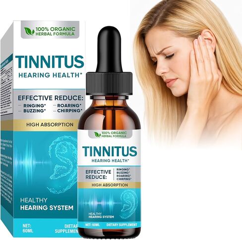 Tinnitus Relief for Ringing Ears, Natural Tinnitus Support Drops, Effective Support for Men & Women, 2 Fl Oz in Kuwait