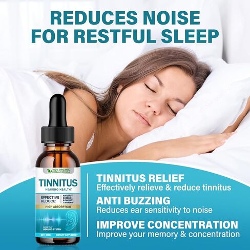 Tinnitus Relief for Ringing Ears, Natural Tinnitus Support Drops, Effective Support for Men & Women, 2 Fl Oz in Kuwait