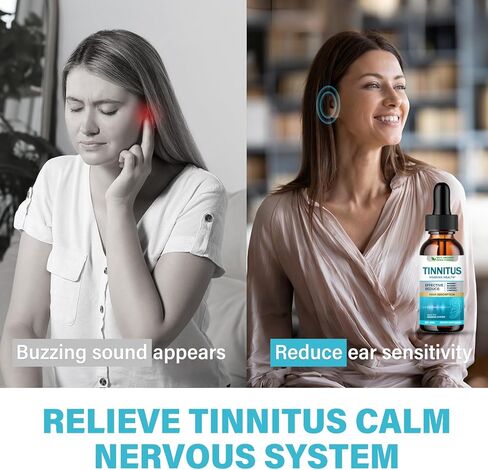 Tinnitus Relief for Ringing Ears, Natural Tinnitus Support Drops, Effective Support for Men & Women, 2 Fl Oz in Kuwait