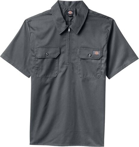 Dickies Men's 1/4 Zip Short Sleeve Work Shirt in Kuwait