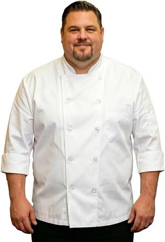 Plus Size Chef Coat Three-Quarter Sleeve for Big and Tall Chef, Camisas de Chef Para Hombre Talla Grande,Big Size Only. in Kuwait