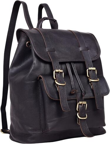 Black Leather Backpack for Women – Vintage Genuine Leather Rucksack Ladies Bookbag for Work, Travel & Everyday Use in Saudi Arabia