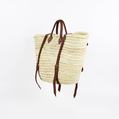 French basket with leather strap, Carry Sunshine Everywhere, Straw backpack, Beach bag, Hipster backpack in Kuwait