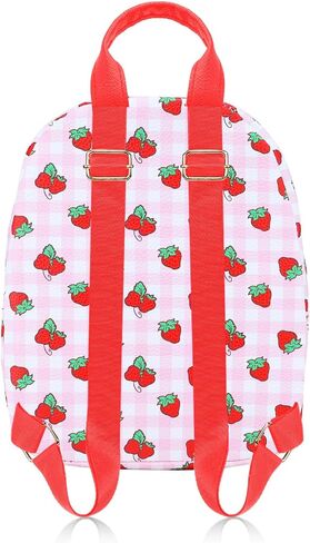 حقيبة ظهر صغيرة Strawberry Shortcake - حقيبة ظهر صغيرة حصرية من الجلد الصناعي مقاس 10 بوصات مع جيب أمامي وحزمة أزرار | يمكن تعديلها لتناسب النساء والمراهقين والفتيات والأطفال in Kuwait