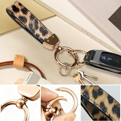Leather & Woven Keychain Set with Wrist Strap, Key Organizer for Various Uses for Women in Saudi Arabia