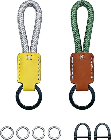 Leather & Woven Keychain Set with Wrist Strap, Key Organizer for Various Uses for Women in Saudi Arabia