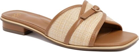 Jones New York Women's Woven Raffia Slide Sandal – Low Block Heel Mule with Buckle in Kuwait