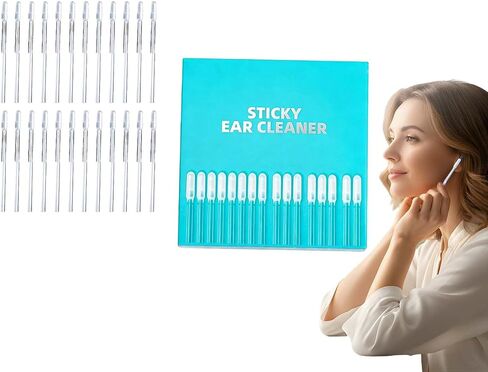 Earwax Removal Adhesive Swabs, 2026 New Reusable Ear Wax Removal Tools with Dust Cover,Home Personal Care Hygiene Kit for Adults (24pcs Small Size) in Saudi Arabia
