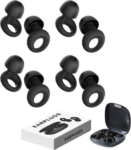 HALLEAST Earplugs for Concert, Noise Reduction, Hearing Protection, with Removable Ear Plug Lanyard, Safety Connector Cord Strap Neckband – SNR 26dB, NRR 14dB, Black Plug + Black Tip in Saudi Arabia