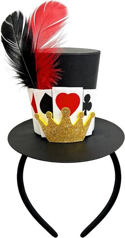 Poker Mini Top Hat Headband for Adults Party Halloween in Saudi Arabia