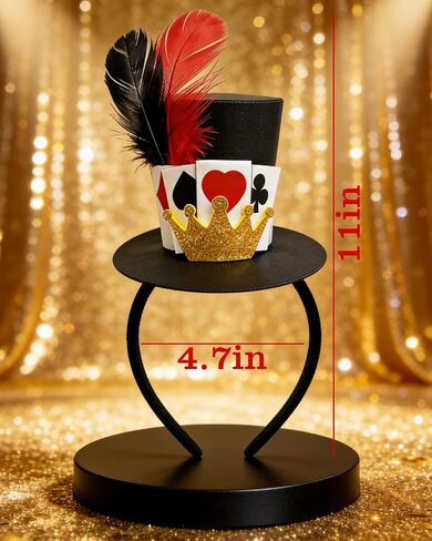 Poker Mini Top Hat Headband for Adults Party Halloween in Saudi Arabia