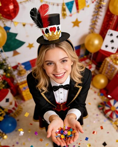 Poker Mini Top Hat Headband for Adults Party Halloween in Saudi Arabia