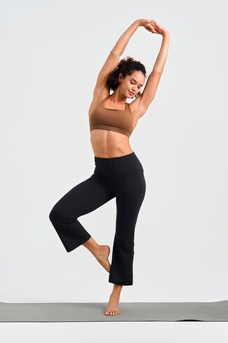Yogipace Women's Capri Yoga Pants with Side Pockets, High Rise Cropped Flare Leggings for Travel, Lounge, 23"/25"/28" Inseam in Kuwait