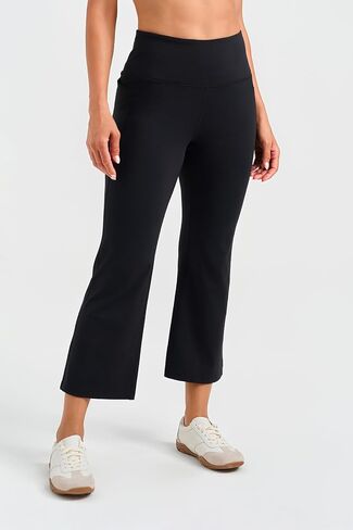 Yogipace Women's Capri Yoga Pants with Side Pockets, High Rise Cropped Flare Leggings for Travel, Lounge, 23"/25"/28" Inseam in Kuwait