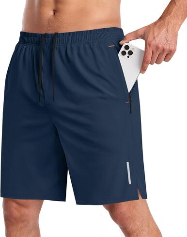 PEGENO Mens Athletic Shorts 7 Inch Elastic Waist Lightweight Quick Dry Running Shorts for Workout Running Hiking in Saudi Arabia