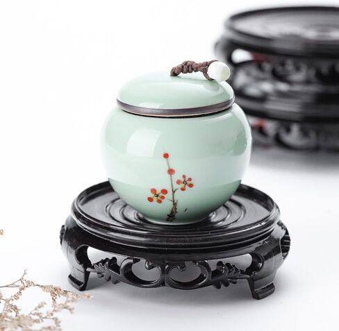 GOLDY&WENDY 7 Inch Round Vase Planter Display Stand Handmade Oriental Home Decoration Base Pedestal in Kuwait