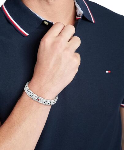 سوار H-Link للرجال من Tommy Hilfiger مع علم المينا ومشبك قابل للطي in Kuwait