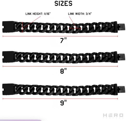 Hero Company Cuban Link Bracelet for Men - ‘Vindicta Retribution’ Black Skull Stainless Steel Bracelet - Helps Pair Veterans With A Service Dog or Shelter Dog in Saudi Arabia