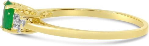 Emerald and Diamond Ring in 14K Yellow Gold in Kuwait