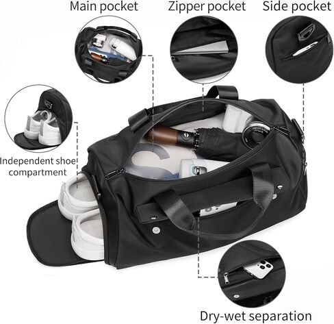 Gym Bags for Men, Small Duffle Bag for Travel, Waterproof Overnight Bag with Shoe Compartment, Cordura Sports Bag for Fitness/Short Trip in Saudi Arabia