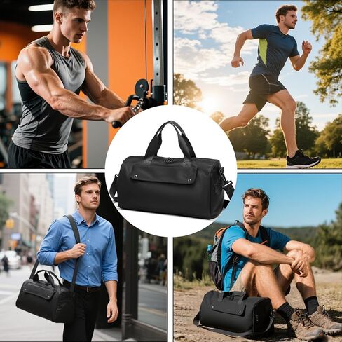 Gym Bags for Men, Small Duffle Bag for Travel, Waterproof Overnight Bag with Shoe Compartment, Cordura Sports Bag for Fitness/Short Trip in Saudi Arabia