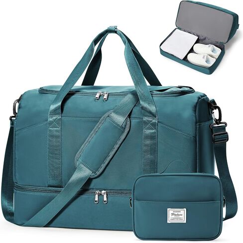 Large Travel Duffle Bag,Carry-on Overnight Weekender Bags for Women | Travel Bag with Shoe Compartment & Wet Pocket for Travel, Gym, Weekend, Hospital in Saudi Arabia