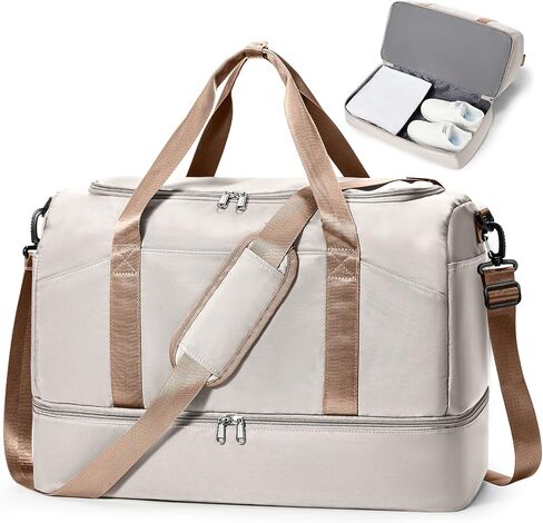 Large Travel Duffle Bag,Carry-on Overnight Weekender Bags for Women | Travel Bag with Shoe Compartment & Wet Pocket for Travel, Gym, Weekend, Hospital in Saudi Arabia