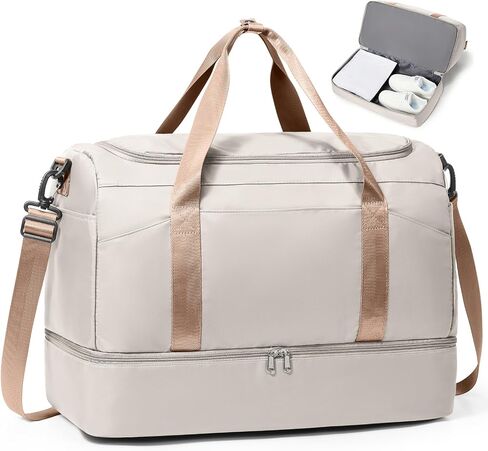Large Travel Duffle Bag,Carry-on Overnight Weekender Bags for Women | Travel Bag with Shoe Compartment & Wet Pocket for Travel, Gym, Weekend, Hospital in Saudi Arabia