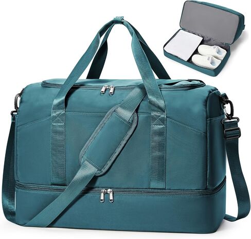 Large Travel Duffle Bag,Carry-on Overnight Weekender Bags for Women | Travel Bag with Shoe Compartment & Wet Pocket for Travel, Gym, Weekend, Hospital in Saudi Arabia