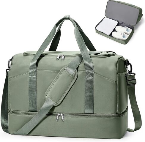 Large Travel Duffle Bag,Carry-on Overnight Weekender Bags for Women | Travel Bag with Shoe Compartment & Wet Pocket for Travel, Gym, Weekend, Hospital in Saudi Arabia