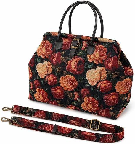 Vintage Floral Carpet Bag Large Capacity Tapestry Weekender Travel Bag for Women,Crossbody Tote for Daily Work and Travel in Saudi Arabia