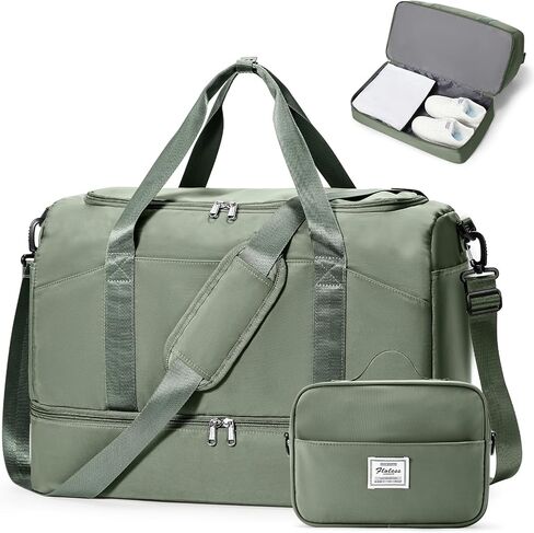 Large Travel Duffle Bag,Carry-on Overnight Weekender Bags for Women | Travel Bag with Shoe Compartment & Wet Pocket for Travel, Gym, Weekend, Hospital in Saudi Arabia