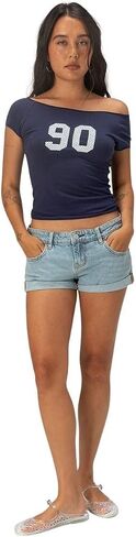 RSQ Womens Low Rise Cuffed Micro Shorts in Kuwait
