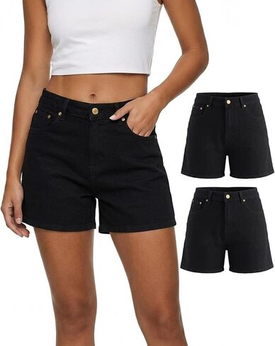 Liloak Jorts Jean Shorts Womens 2 Pack Stretchy Denim Shorts Women High Waist Baggy Jorts Casual 2026 Summer in Kuwait