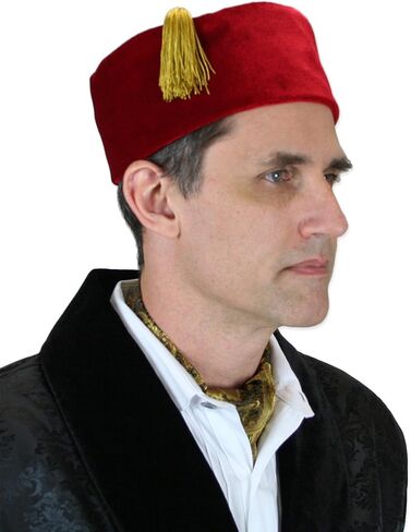 Historical Emporium Men's Plush Velvet Quilted Smoking Cap in Saudi Arabia