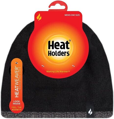 قبعات HEAT HOLDERS الرجالية ذات الحواف المتباينة باللون الفحمي العادي in Kuwait