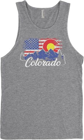 Threadrock Men's Colorado Mountains American Flag Tank Top in Kuwait