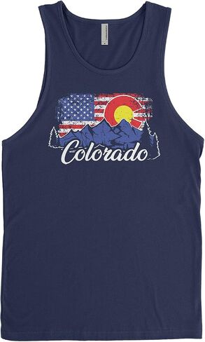 Threadrock Men's Colorado Mountains American Flag Tank Top in Kuwait