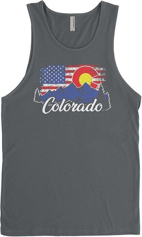 Threadrock Men's Colorado Mountains American Flag Tank Top in Kuwait