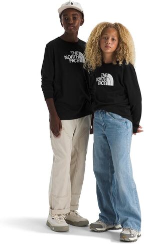 THE NORTH FACE Evolution Half Dome Long-sleeve Tee | Cotton Shirt for Boys & Girls With a Front Logo Graphic & Set-in Sleeves in Kuwait