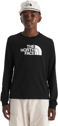 THE NORTH FACE Evolution Half Dome Long-sleeve Tee | Cotton Shirt for Boys & Girls With a Front Logo Graphic & Set-in Sleeves in Kuwait