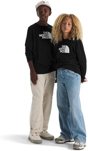 THE NORTH FACE Evolution Half Dome Long-sleeve Tee | Cotton Shirt for Boys & Girls With a Front Logo Graphic & Set-in Sleeves in Kuwait