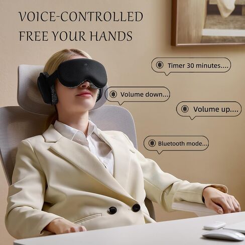 CLOZIA Sleep Headphones Wireless Bluetooth, White Noise Bluetooth Sleep Mask with 12 Soothing Sound, Sleep Mask with Bluetooth Headphones for Travel Yoga Office Meditation, Black in Saudi Arabia