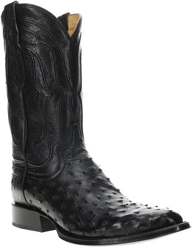 Tony Lama Mens Canonero 12 Inch Full Quill Ostrich Round Toe Dress Boots Mid Calf - Black - Size 10.5 D in Kuwait