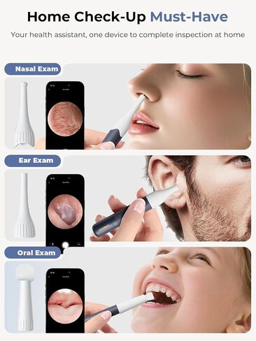 Ear Wax Removal Kit: I35R Ear Cleaner with Flexible Ear Camera Otoscope- Visual Ear Pick Tweezers Wax Remover - Ear Cleaning Kit 3 Pieces Inspection Tools for Family in Saudi Arabia