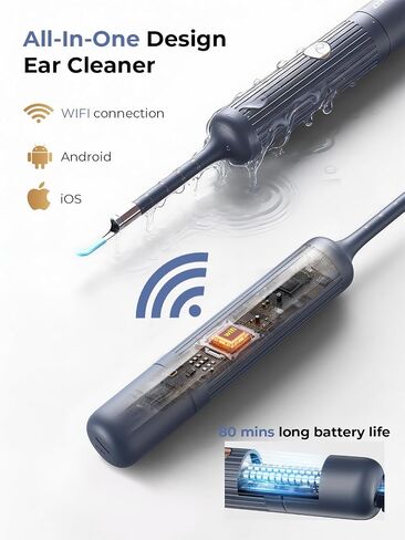 Ear Wax Removal Kit: I35R Ear Cleaner with Flexible Ear Camera Otoscope- Visual Ear Pick Tweezers Wax Remover - Ear Cleaning Kit 3 Pieces Inspection Tools for Family in Saudi Arabia